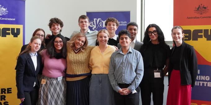 Youth Steering Committee - a group of young people smiling at the camera.